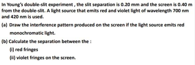 Solved In Young's double-slit experiment, the slit | Chegg.com
