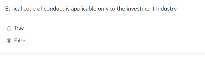 Solved Ethical code of conduct is applicable only to the | Chegg.com