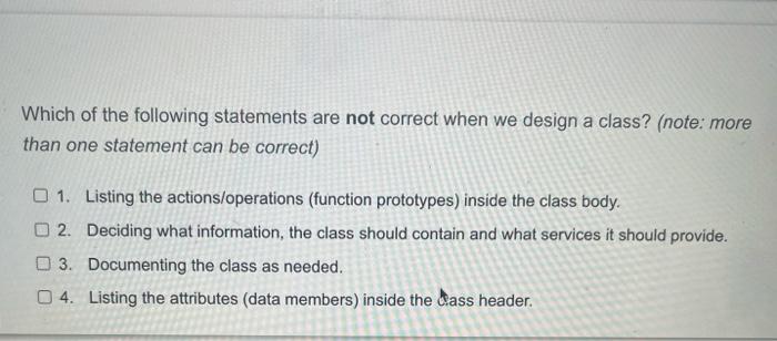 Solved Which of the following statements are not correct | Chegg.com