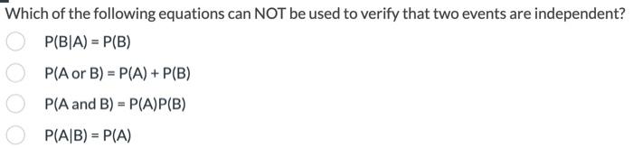 Solved Which of the following equations can NOT be used to | Chegg.com
