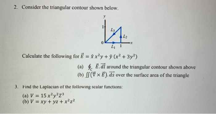 Solved Consider the triangular contour shown below. 2. y L3