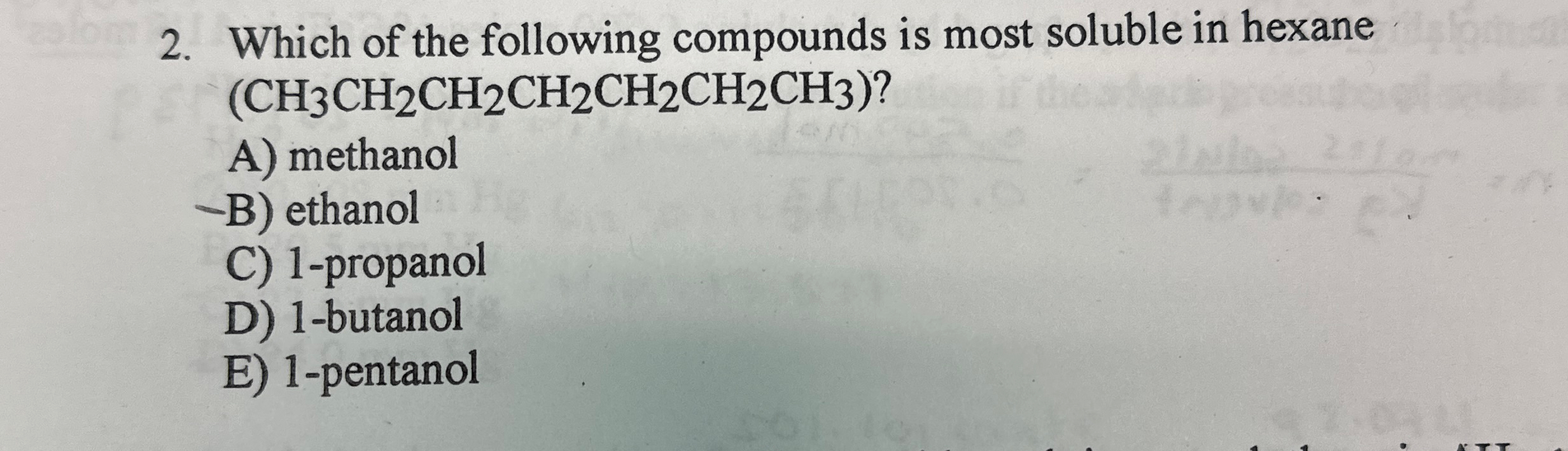 Solved Which of the following compounds is most soluble in | Chegg.com