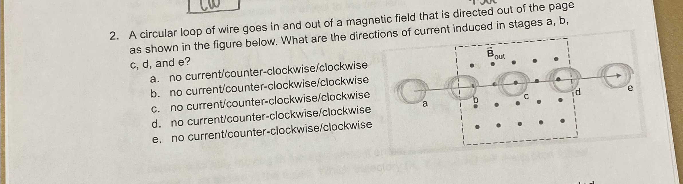 Solved A circular loop of wire goes in and out of a magnetic | Chegg.com