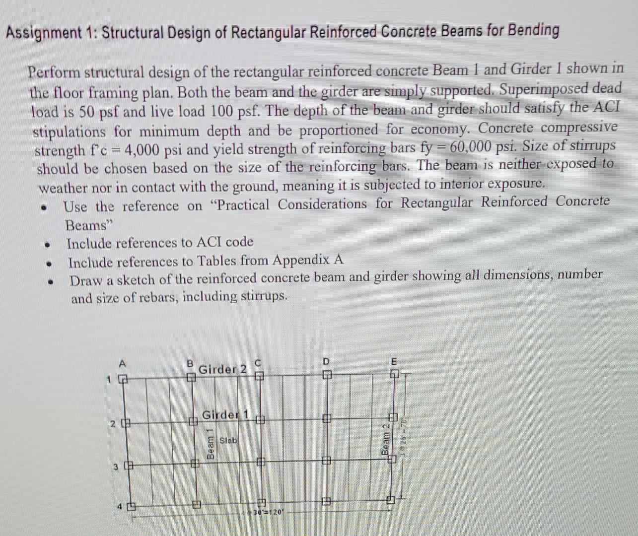 Solved Assignment 1: Structural Design Of Rectangular | Chegg.com