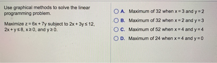 Solved Use The Simplex Method To Solve The Linear Program Chegg Com