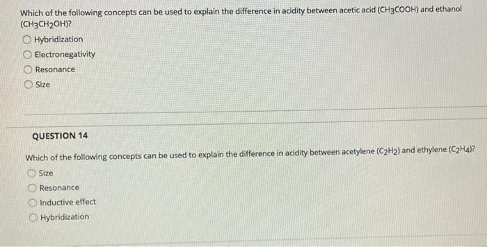 Solved Which of the following concepts can be used to Chegg