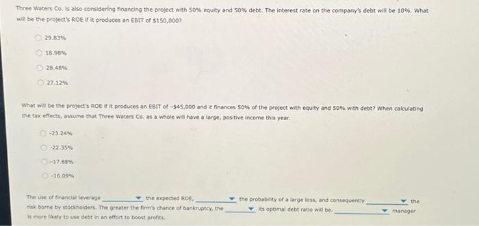 Solved 1. The effect of financial leverage on ROE Companies | Chegg.com