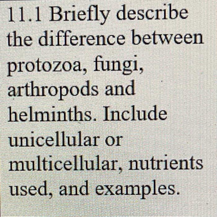 Solved 111 Briefly Describe The Difference Between 0700