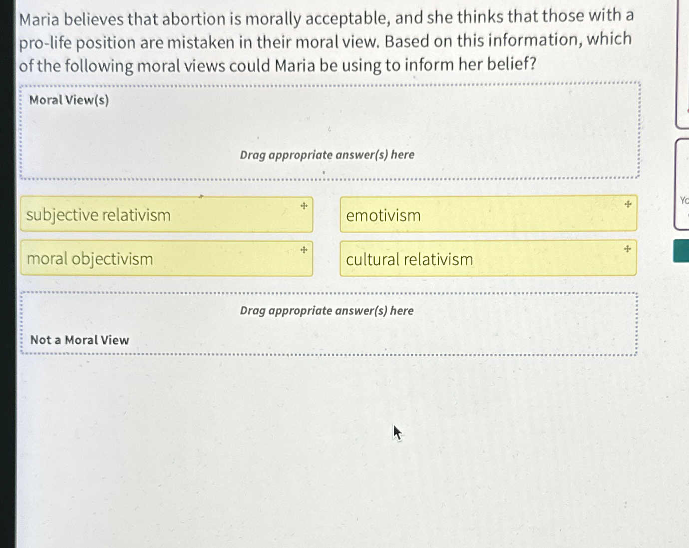 Solved Maria believes that abortion is morally acceptable, | Chegg.com