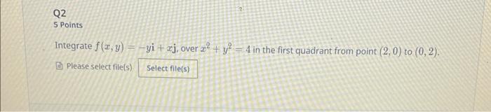 Solved Integrate F X Y −yi Xj Over X2 Y2 4 In The First