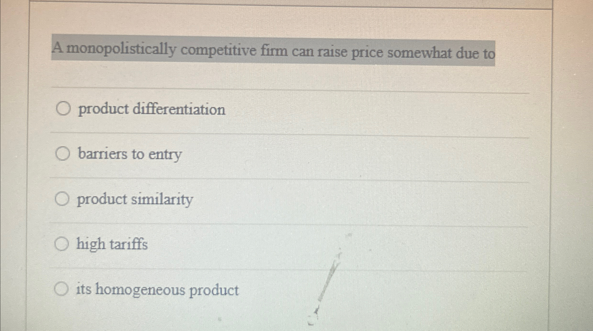 Solved A monopolistically competitive firm can raise price | Chegg.com