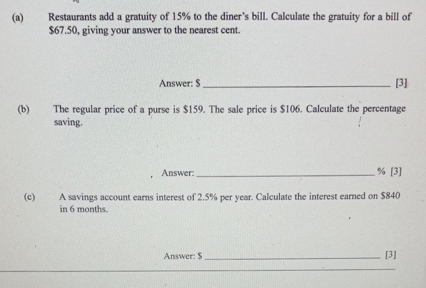Solved (a) Restaurants add a gratuity of 15 to the diner's