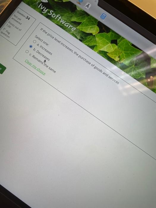 Solved Ivy Software À Question 34 Not yet answered Points | Chegg.com