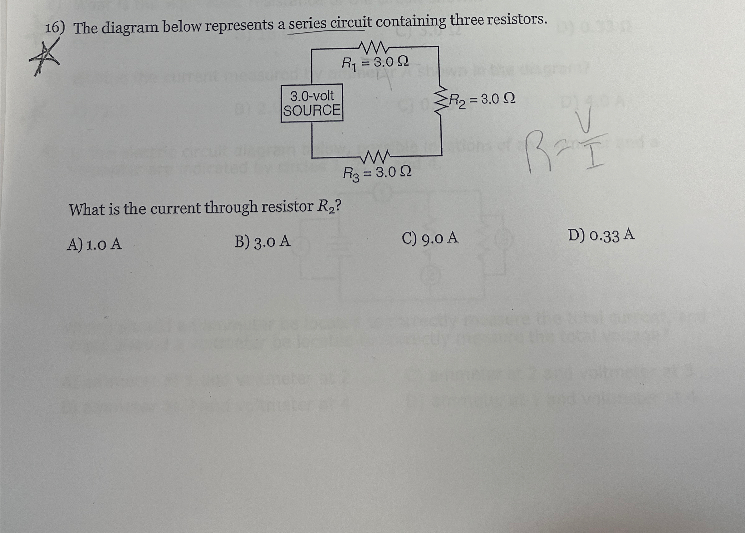 Solved The diagram below represents a series circuit | Chegg.com