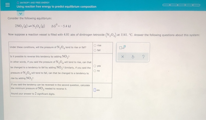 Solved III O ENTROPY AND FREE ENERGY Using reaction free | Chegg.com