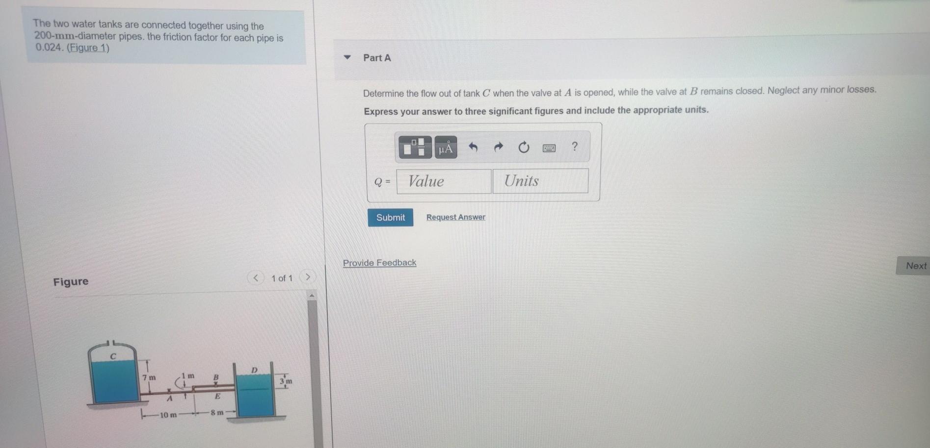 Solved The two water tanks are connected together using the | Chegg.com
