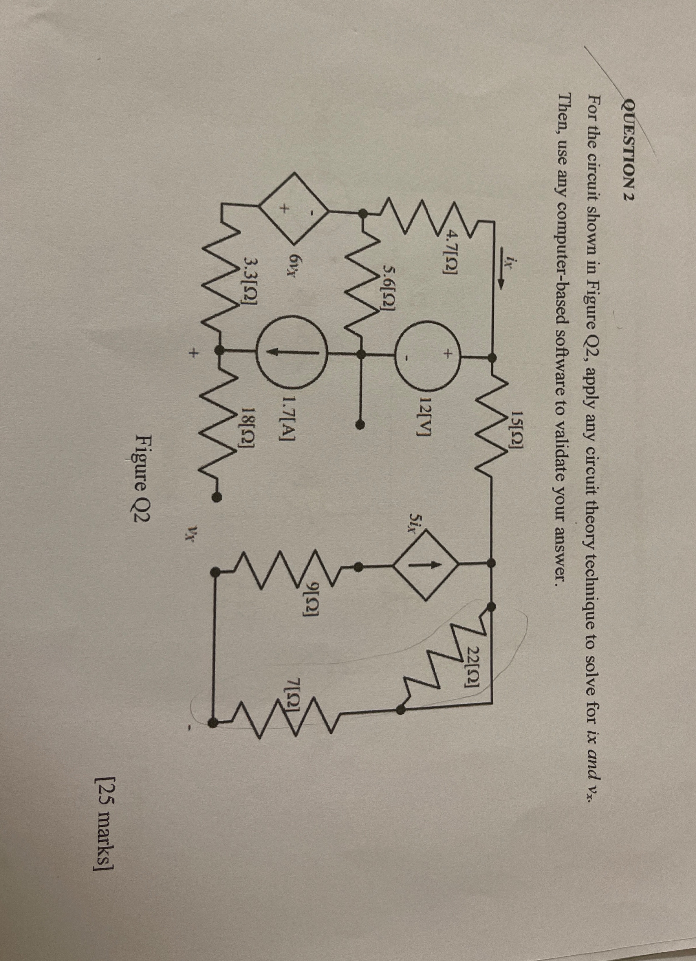 Solved QUESTION 2For the circuit shown in Figure Q2, ﻿apply | Chegg.com