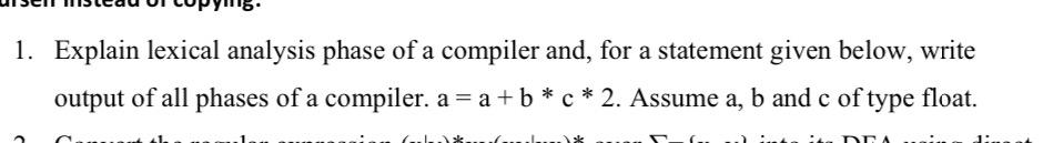 solved-explain-lexical-analysis-phase-of-a-compiler-and-for-chegg