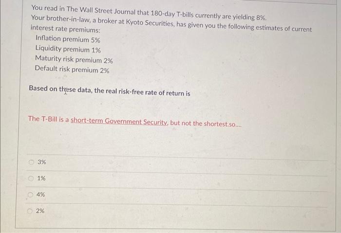 Solved You read in The Wall Street Journal that 180-day | Chegg.com