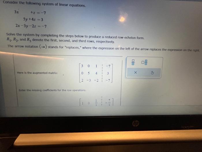 Solved Consider the following system of linear equations. | Chegg.com
