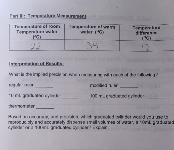 Part III Temperature Measurement Temperature of warm