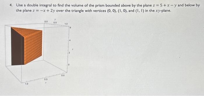 Solved 4. Use a double integral to find the volume of the | Chegg.com