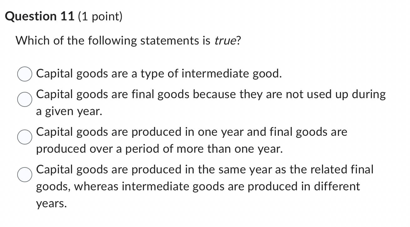 Solved Question 11 (1 ﻿point)Which of the following | Chegg.com