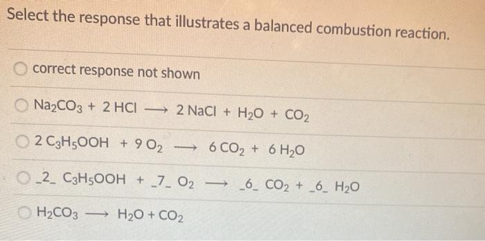 Solved Select the response that illustrates a balanced | Chegg.com