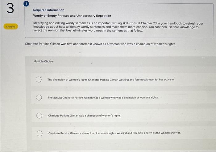 Required information Overuse of Be Verbs For each of | Chegg.com