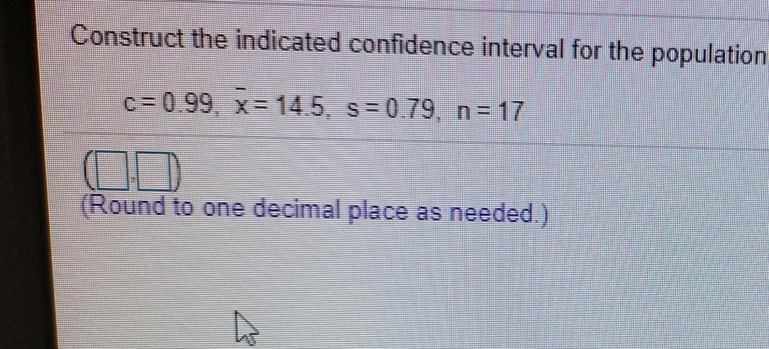 Solved Construct the indicated confidence interval for the | Chegg.com