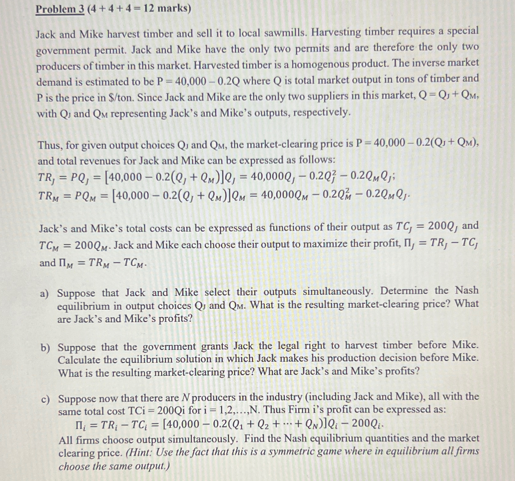 Solved Please answer all parts of this question with the | Chegg.com