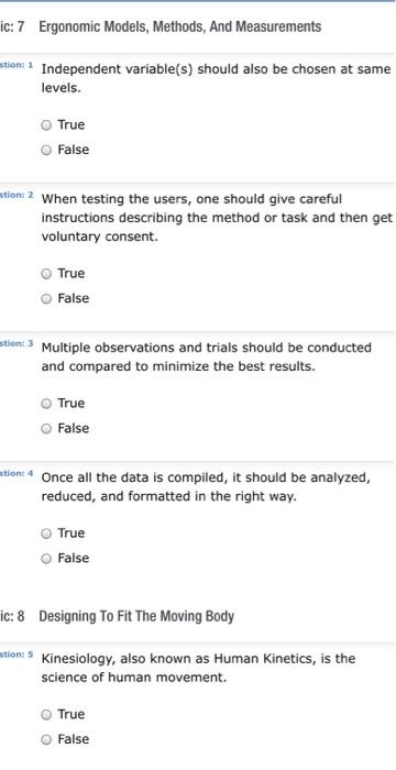 Solved Ic 7 Ergonomic Models Methods And Measurements Chegg Com