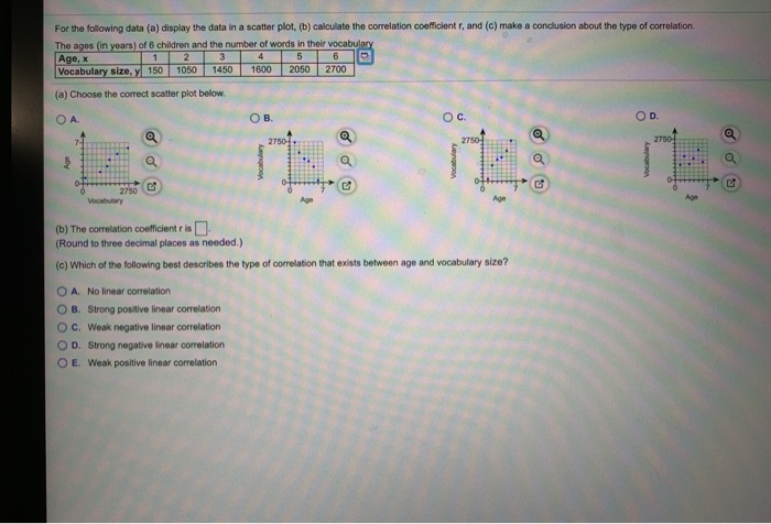 Solved For the following data (a) display the data in a | Chegg.com