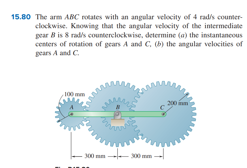 Solved 15.80 ﻿The arm ABC rotates with an angular velocity | Chegg.com