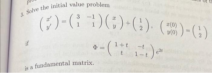 Solved 3. Solve the initial value problem | Chegg.com