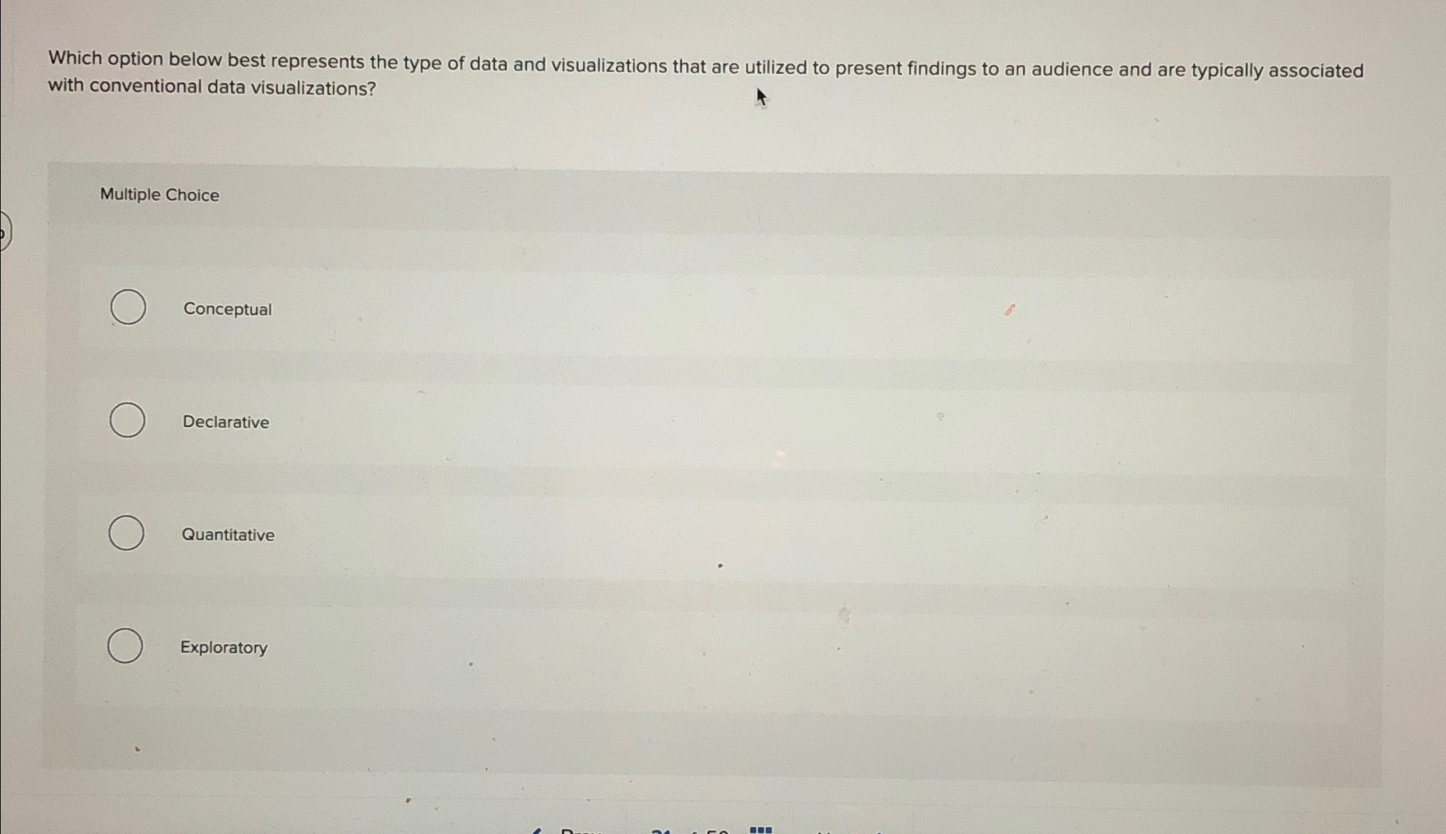 Solved Which option below best represents the type of data | Chegg.com
