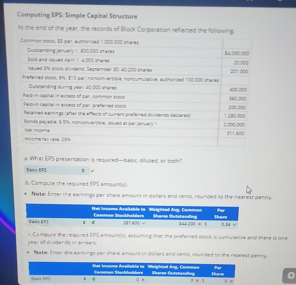 Solved Computing EPS Simple Capital Structure At The End Of Chegg Solved computing eps simple capital structure at the end of chegg