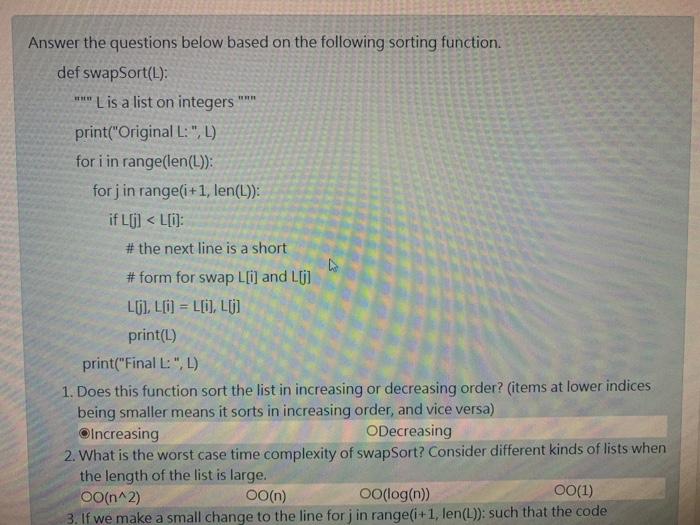 Solved Answer the questions below based on the following | Chegg.com