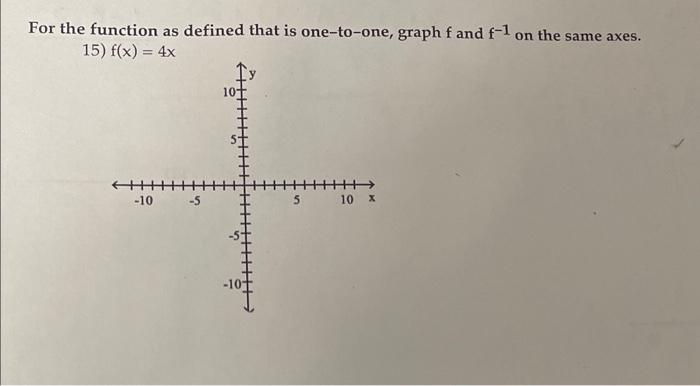 Solved For the function as defined that is one-to-one, graph | Chegg.com