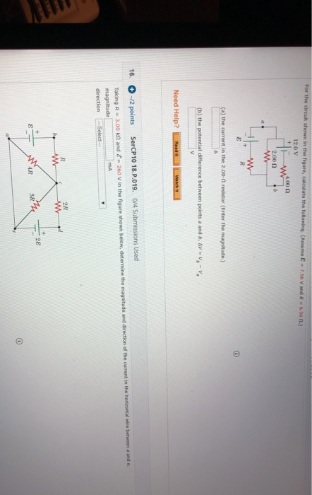 Solved For the circult shown in the figure, calculate the | Chegg.com