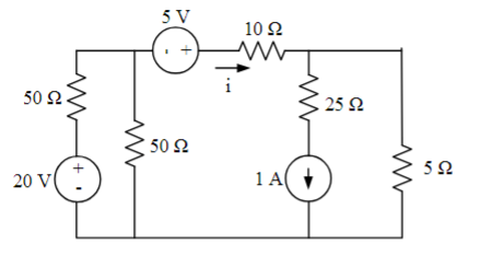 Using superposition, calculate i. ﻿Draw the circuits | Chegg.com