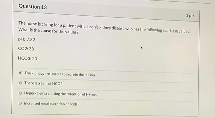 Solved Question 12 1 pts The nurse is caring for the | Chegg.com