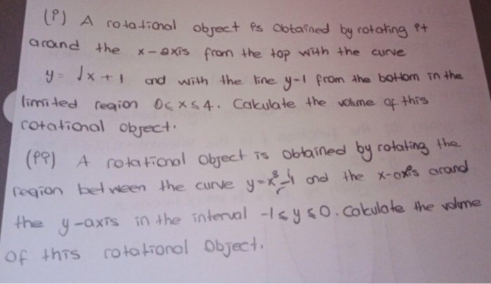 Solved around the (i) A rotational object is obtained by | Chegg.com