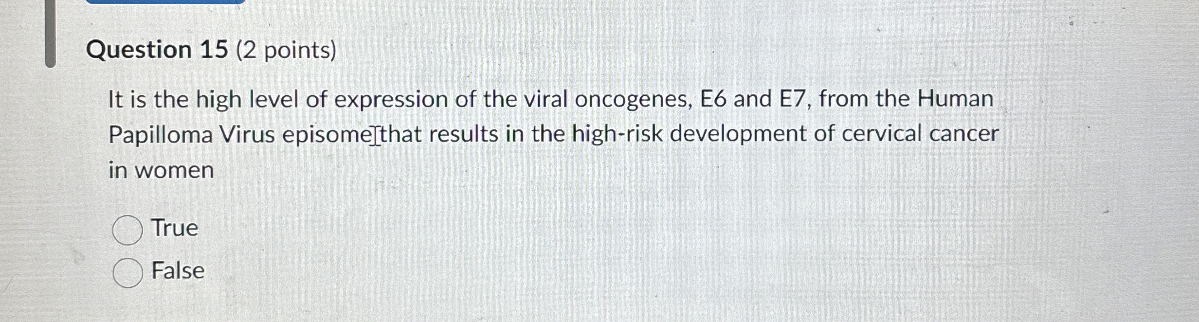 Solved Question 15 (2 ﻿points)It is the high level of | Chegg.com