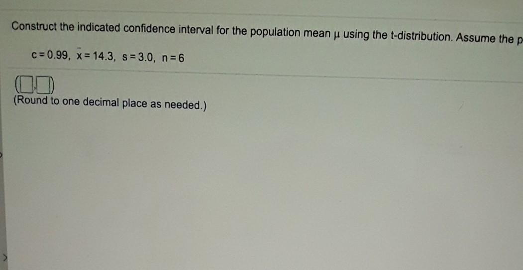 Solved Construct the indicated confidence interval for the | Chegg.com