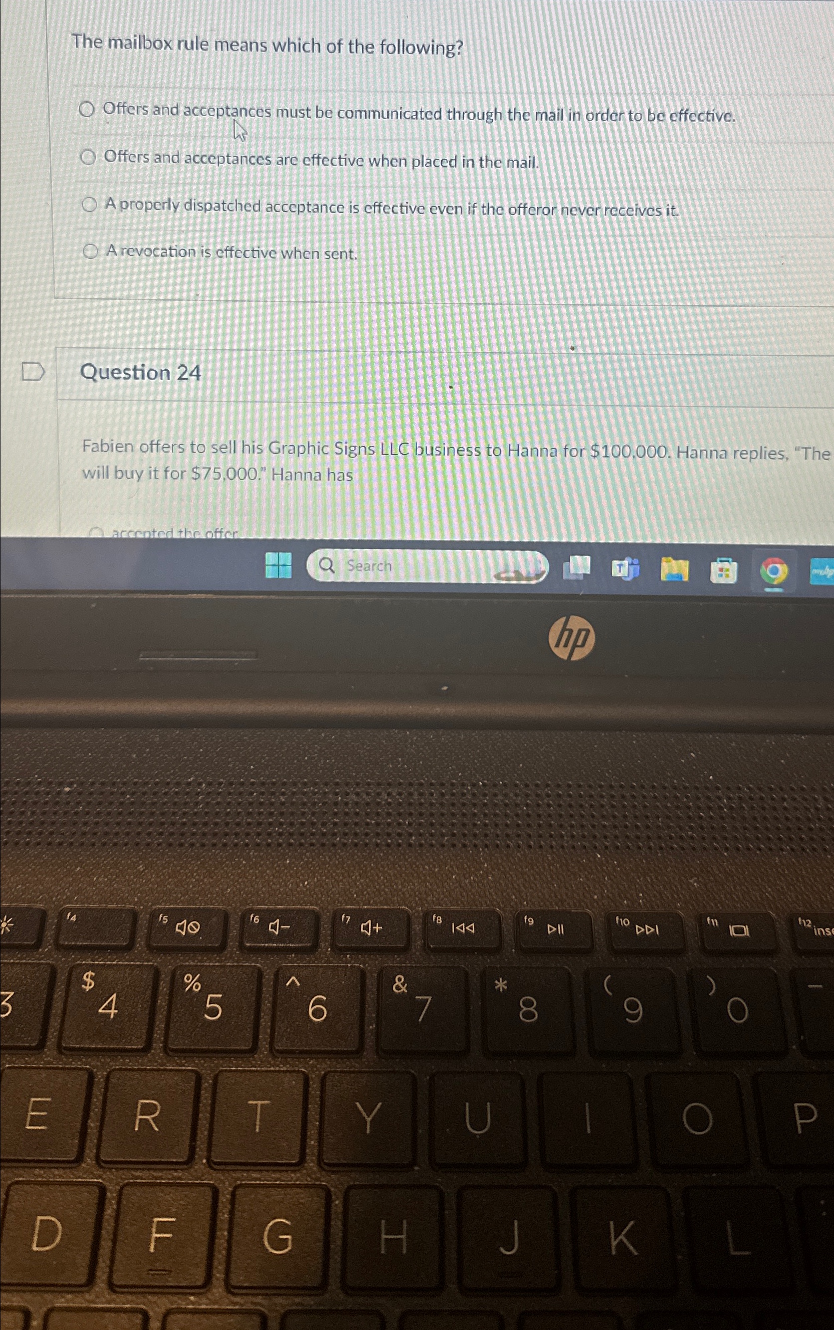 Solved The mailbox rule means which of the following?Offers