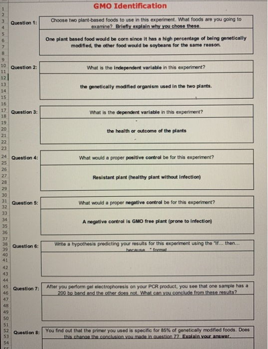 Solved GMO Identification 1 2 3 Question 1: Choose two | Chegg.com