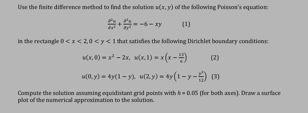 Solved Use the finite difference method to find the solution | Chegg.com