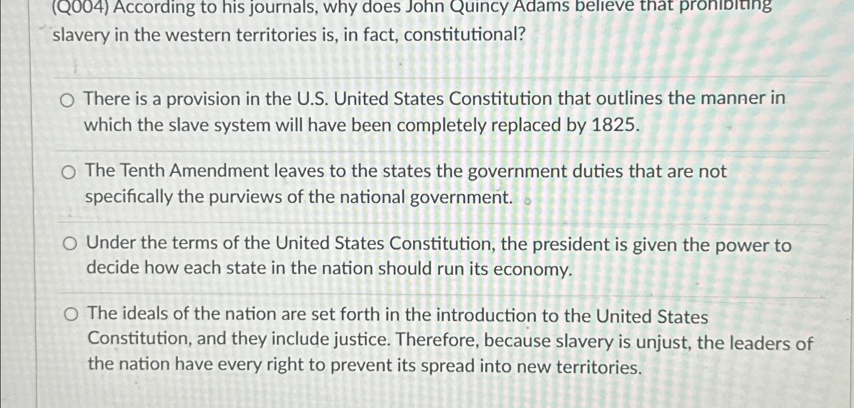Solved slavery in the western territories is, ﻿in fact, | Chegg.com