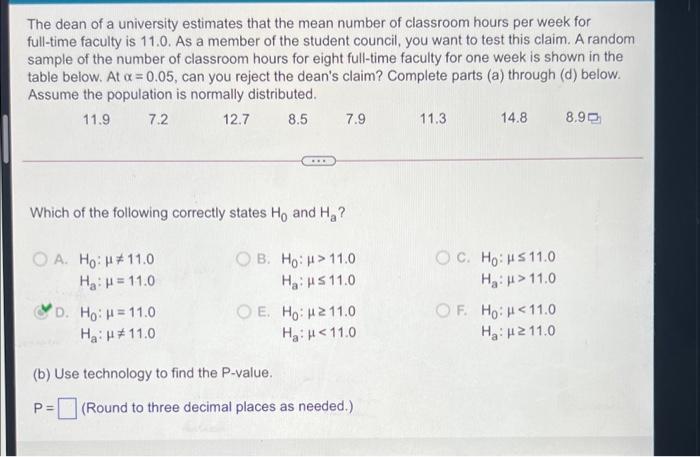Solved The dean of a university estimates that the mean | Chegg.com